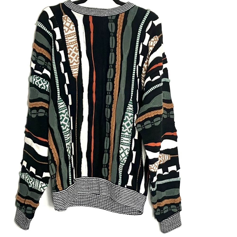 Campus Vintage Green & Black Coogi Style‎ Crewneck Sweater Size XL